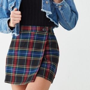 Forever 21 plaid wrap-front mini skirt